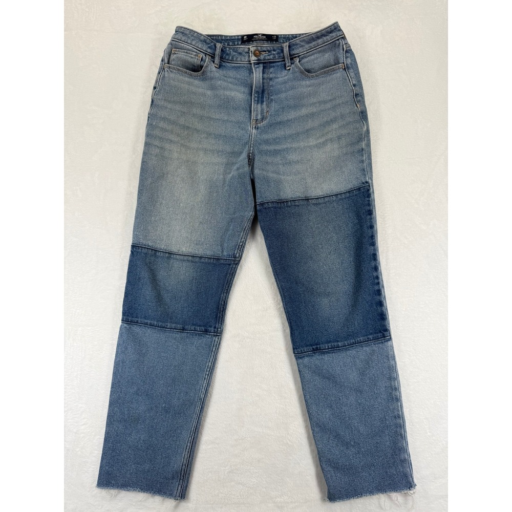 Hollister Women's Jeans 9R W29 L27 Ultra High Rise Mom Jean Patchwork Light Wash